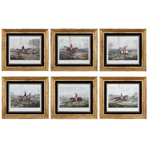 Set of six equestrian prints by Rudolph Ackermann