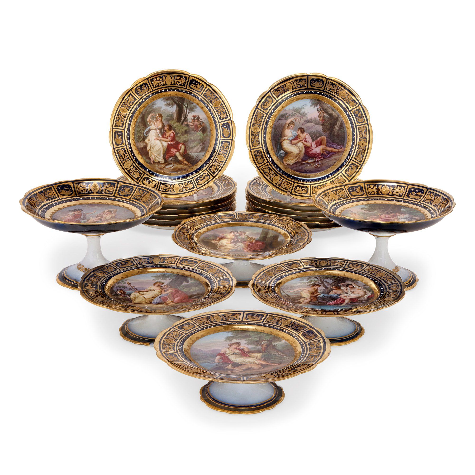 Circus Vrijgevig Eerlijk Royal Vienna porcelain antique dessert service | Mayfair Gallery
