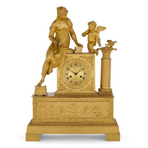 Empire period ormolu mantel clock depicting Venus and Amor | Mayfair ...