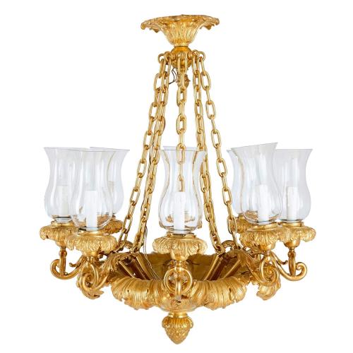 Louis Philippe period ormolu eight-light chandelier