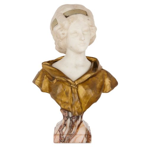 Ormolu and marble bust of a young lady by Gory