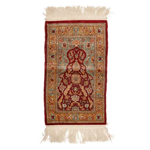 20th century Turkish woven silk Hereke carpet