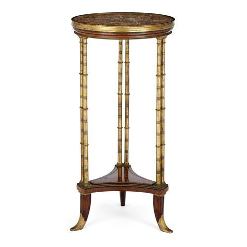 Ormolu and mahogany antique French guéridon by Dasson