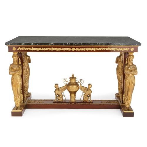 Empire style ormolu mounted mahogany antique centre table