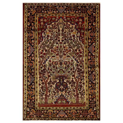Antique Isfahan Persian prayer rug