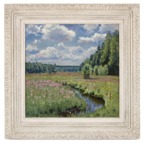 'Summer Meadow in Pobojka', painting by S. Zhukovsky