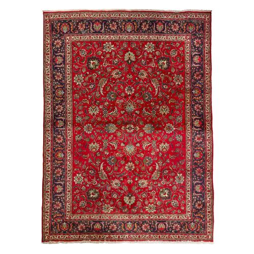 Large floral Kashan woven wool carpet
