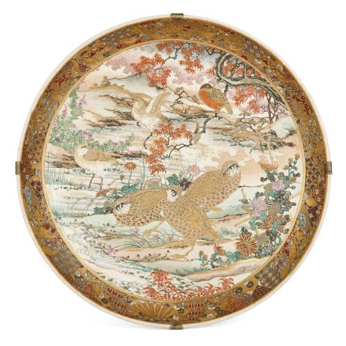 Japanese Meiji period Satsuma porcelain charger