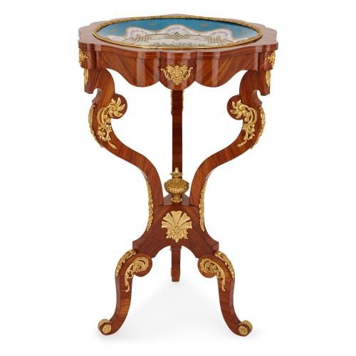 Ormolu and Sèvres porcelain antique kingwood gueridon table