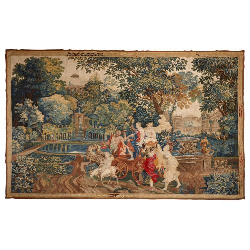 Antique tapestry depicting the story of Bacchus and Ariadne
