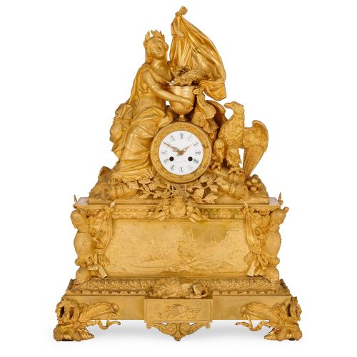 French ormolu mantel clock by Leroy to commemorate Napoleon