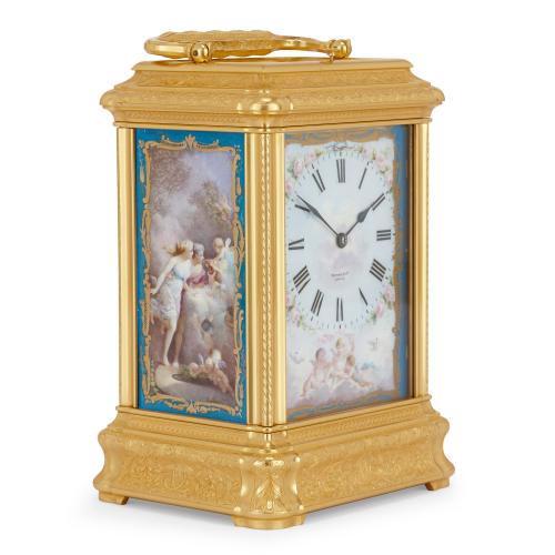 Sèvres porcelain and ormolu repeater giant carriage clock | Mayfair Gallery