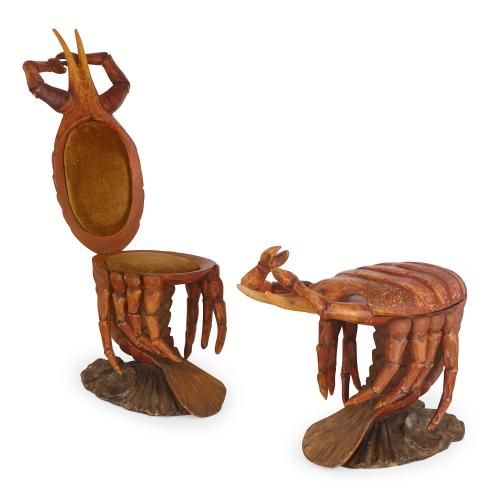 Pair of crab-form Grotto chairs attributed to Pauly et Cie