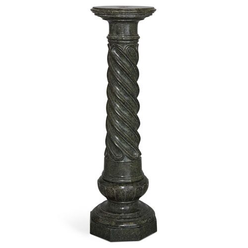 French 19th century green serpentine marble pedestal