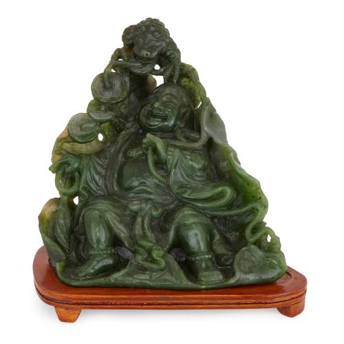 Chinese antique Buddha sculpted in nephrite jade