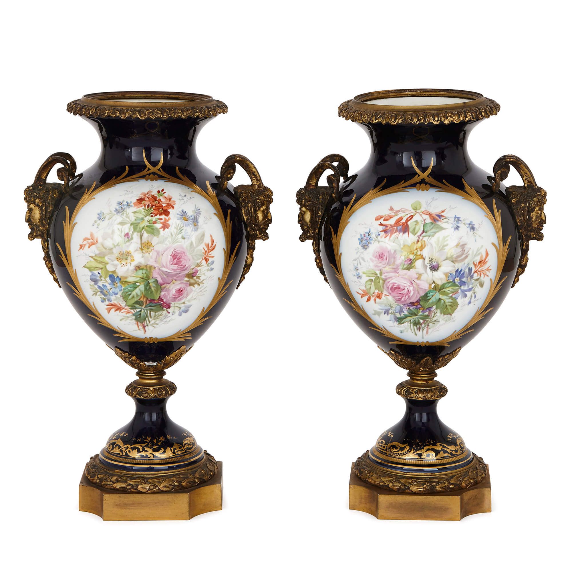 Antique French Sevres style porcelain and ormolu clock set | Mayfair ...