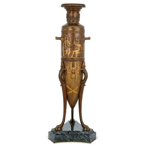Belle Epoque bronze vase by Levillain and Barbedienne