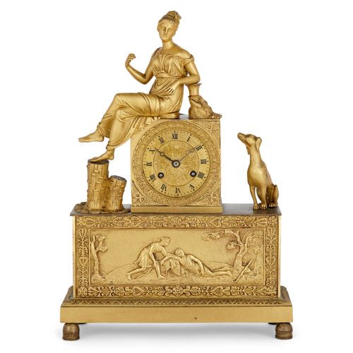 Empire period ormolu mantel clock
