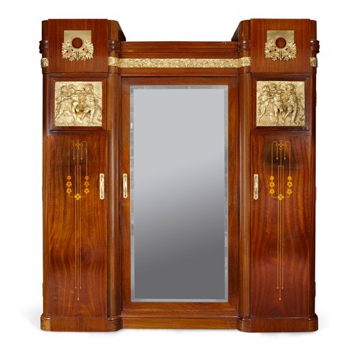 Marquetry and ormolu Aesthetic Movement wardrobe
