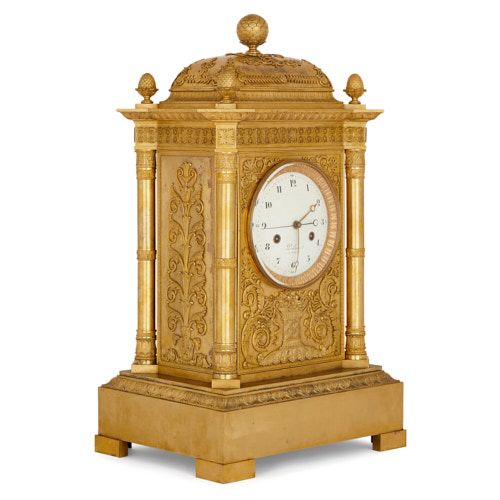 Large French Empire period ormolu mantel clock by Piolaine | Mayfair ...