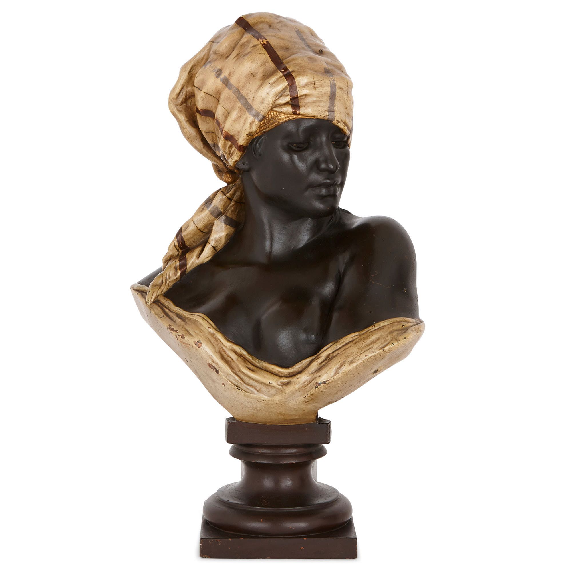 Pair of Orientalist terracotta busts by Thiele | Mayfair Gallery