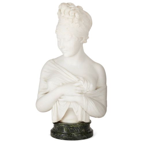 Large marble bust of Madame Récamier after Chinard