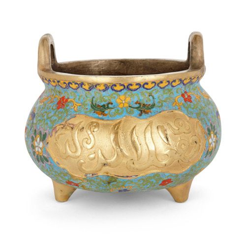 Chinese cloisonné enamel vase with Islamic style decoration