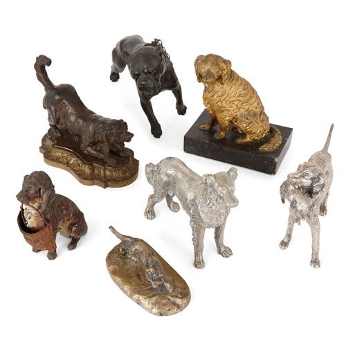 Eclectic collection of seven models of dogs