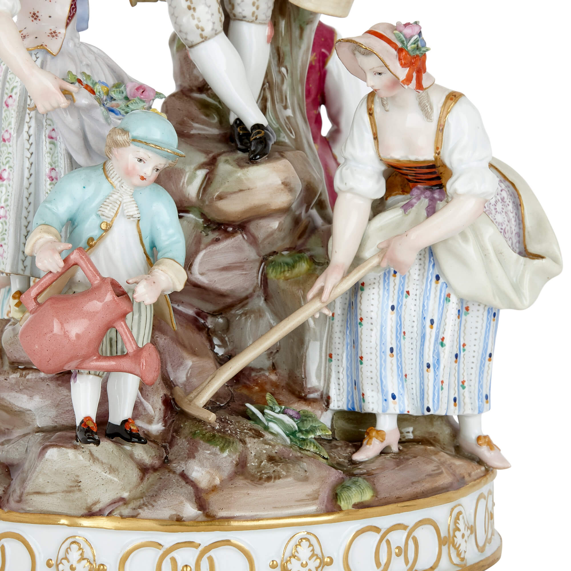 German Meissen Porcelain Figurine of Lady with Basket of Flowers. 5 1/ –  Singer Galleries