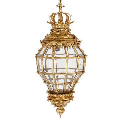Large ormolu and glass 'Versailles' beehive lantern