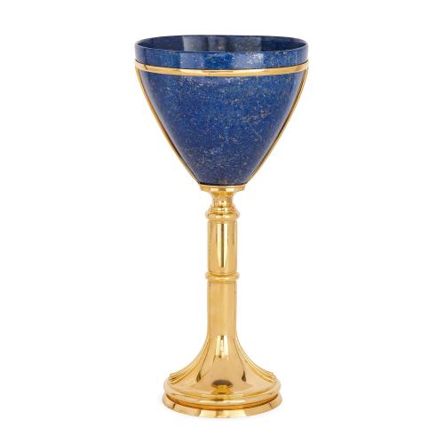 Silver gilt and lapis lazuli vase attributed to Asprey 