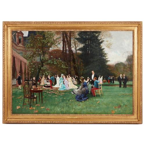 ‘The Wedding, Fontainebleau’: large oil painting by Delort