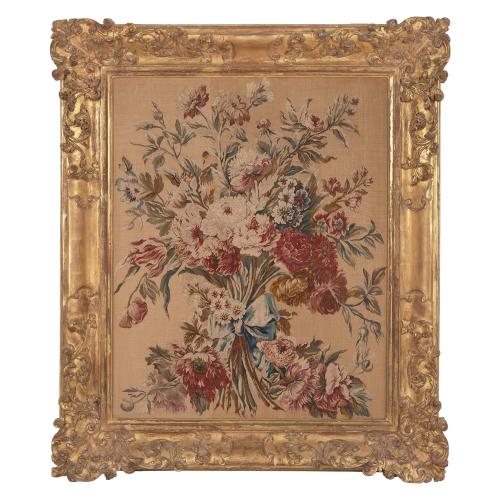 Rare Louis XV period framed Beauvais tapestry panel, French c.1760