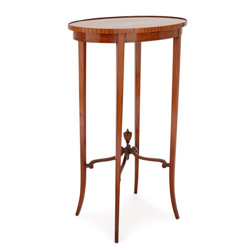 Antique satinwood and mahogany parquetry occasional table