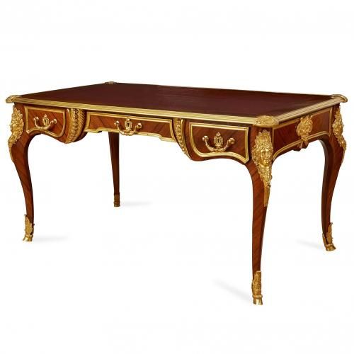 Antique Rococo style ormolu and kingwood desk