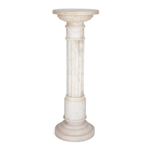 19th Century alabaster French Neoclassical style pedestal 