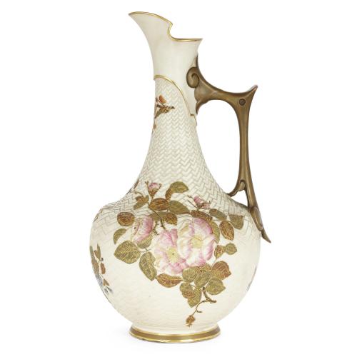 Royal Worcester Japonisme style porcelain ewer