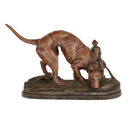 Antique Belgian terracotta model of a dog