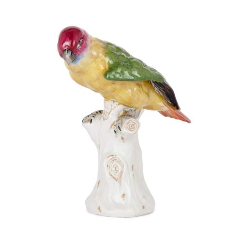 Volkstedt porcelain parrot model, German, early 20th century