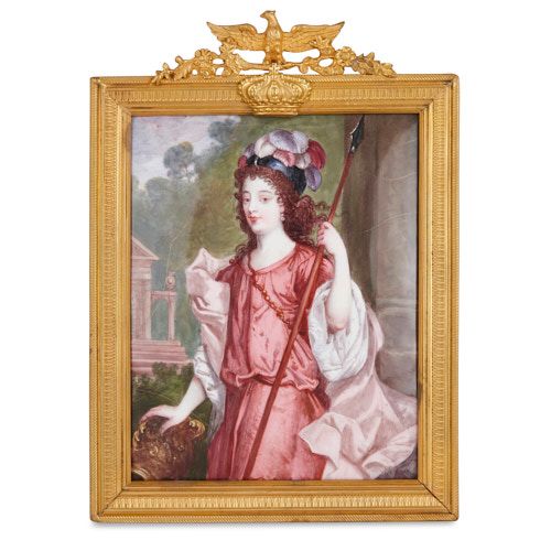 Limoges enamel plaque depicting the Duchess of Richmond