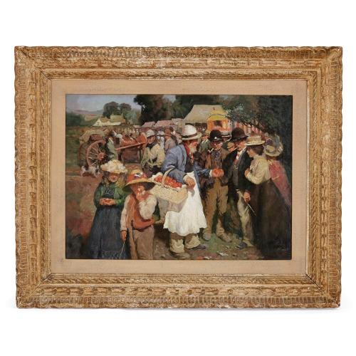'A Gala Day', antique oil painting after Sir Alfred Munnings