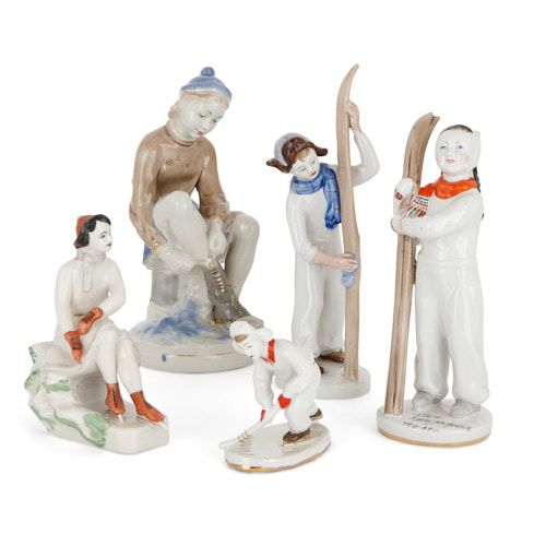 Set of Russian porcelain Lomonosov figurines