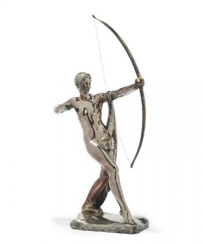 Susse Freres silvered bronze model of Diana by Paul Silvestre