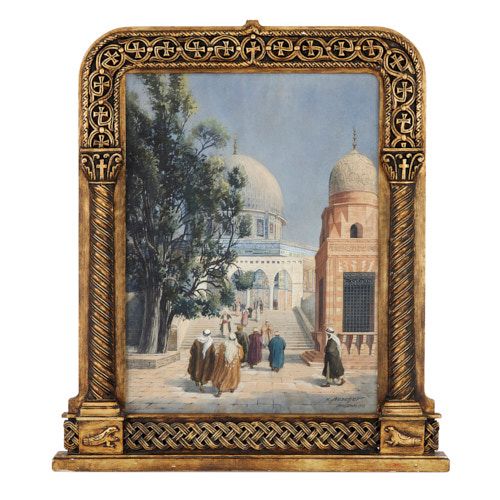 Painting of the Dome of the Rock in Jerusalem by Aescher