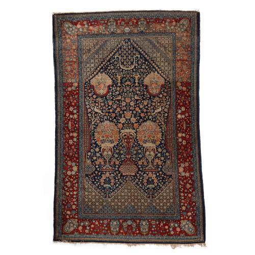 Persian floral Kashan wool rug 